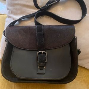 Maison Scotch Black Leather Bag With Leather Strap